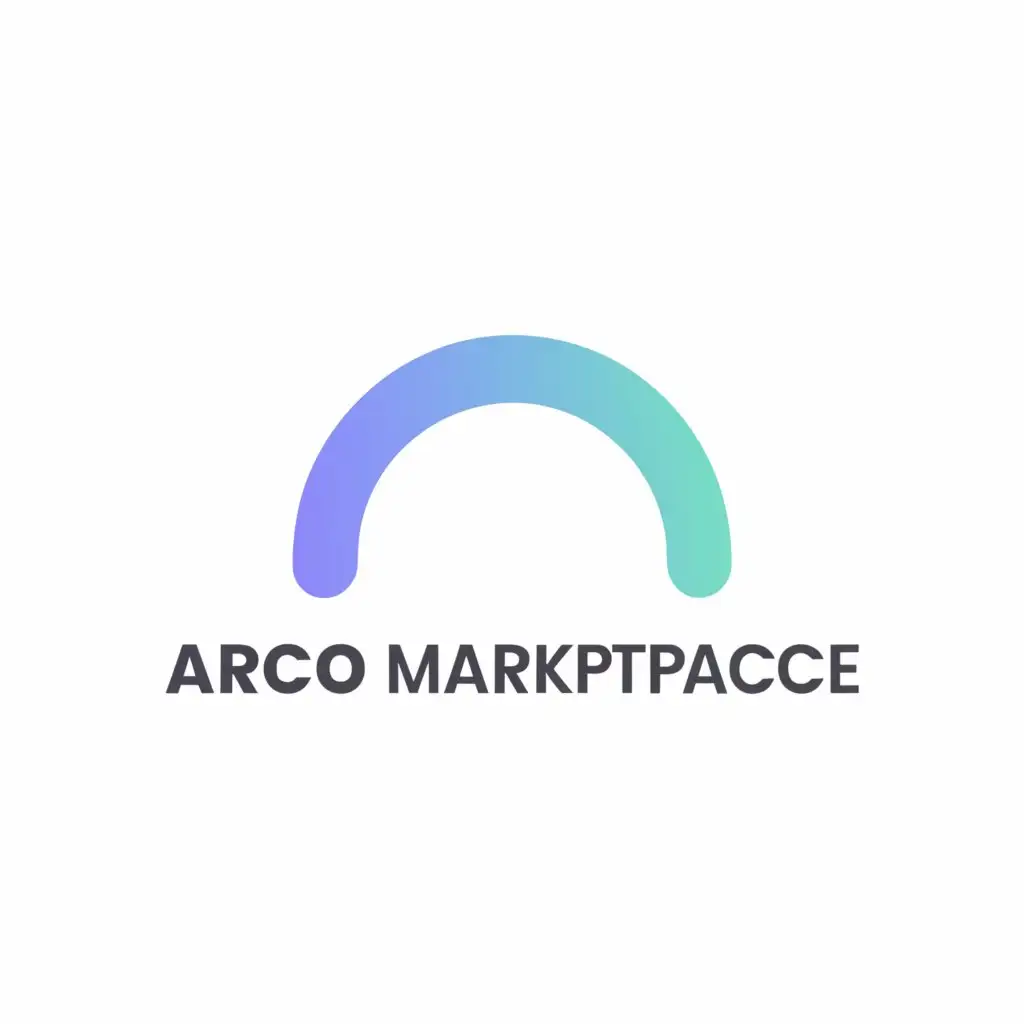 a logo design, with the text 'Arco Marketplace', main symbol: arc, e-commerce, web store, Minimalistic, to be used in Internet industry, clear background, color blue and orange