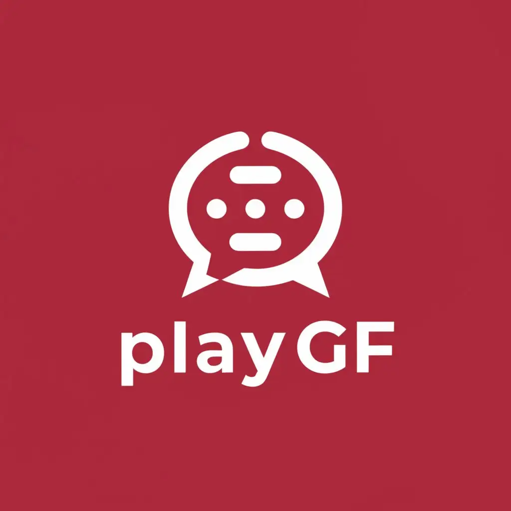a logo design,with the text "playgf", main symbol:chatrooms,Moderate,clear background