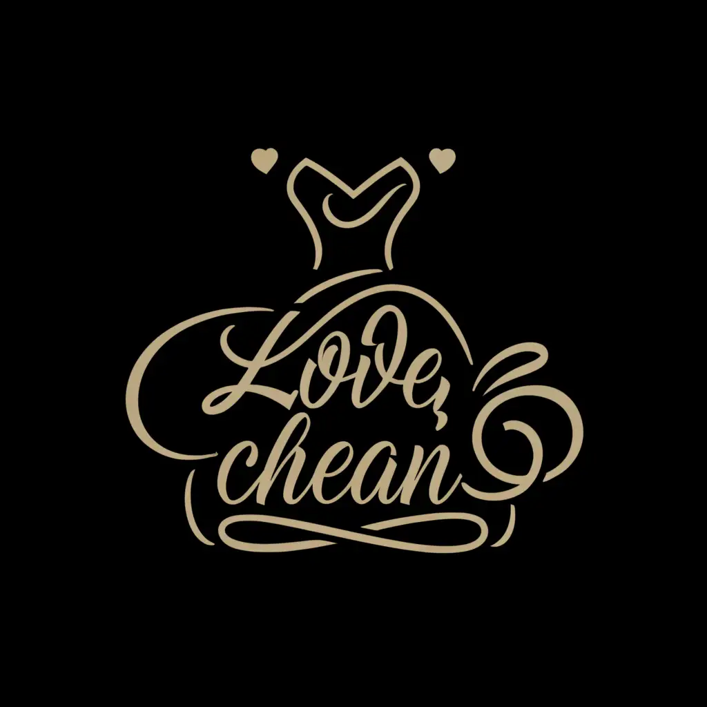 a logo design,with the text "Love, Chean", main symbol:Dress, love, elegant,complex,be used in Retail industry,clear background