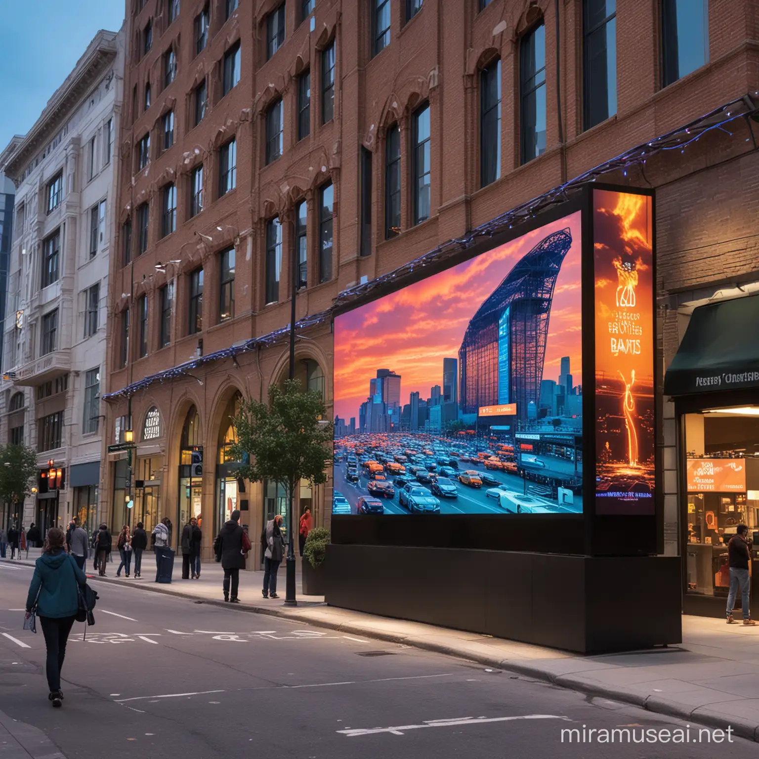 Vibrant Outdoor LED Display in Urban Setting