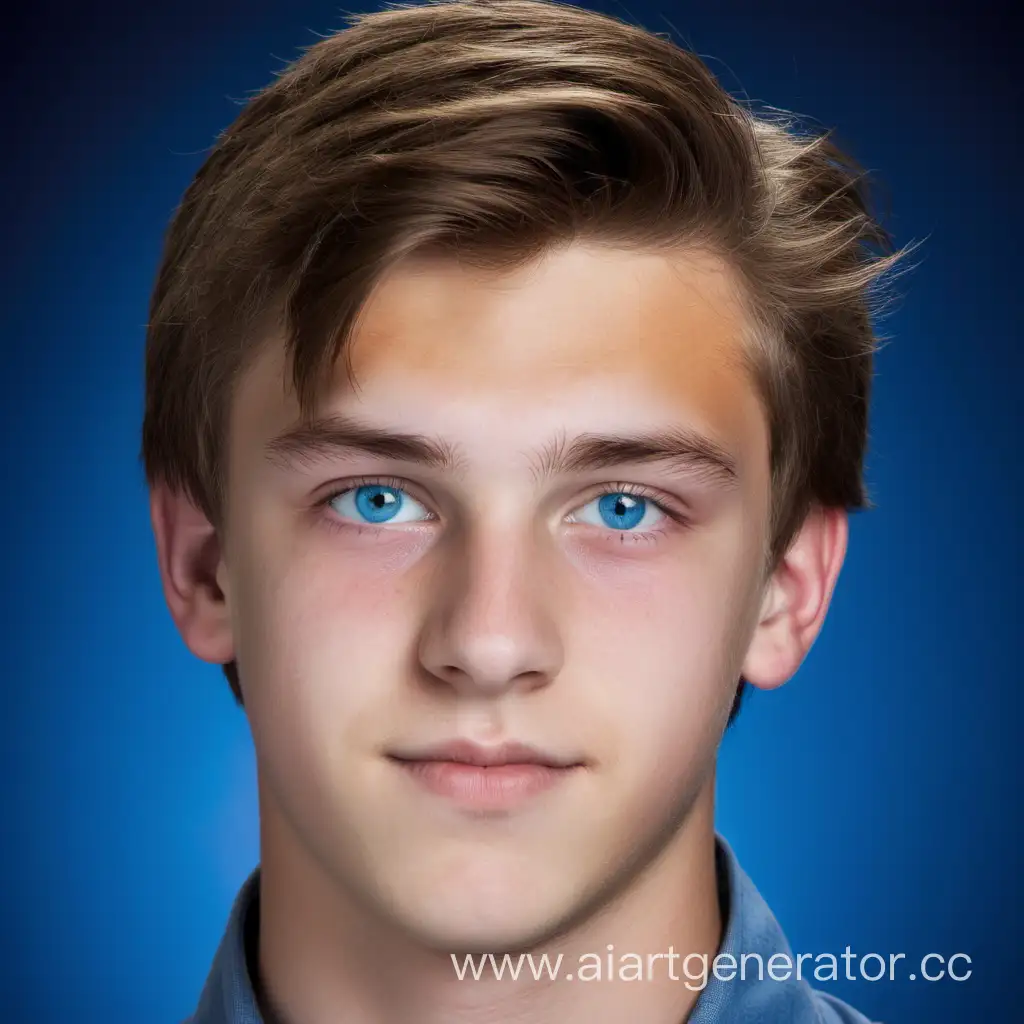 Молодой мужчина, 18 лет, русые волосы, голубые глаза