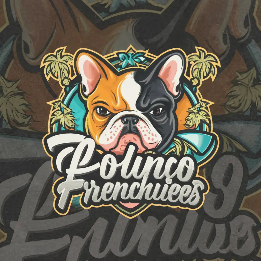 a logo design,with the text 'POLANCO FRENCHIES', main symbol:Frenchbulldog,Moderate, be used in Animals Pets industry, clear background