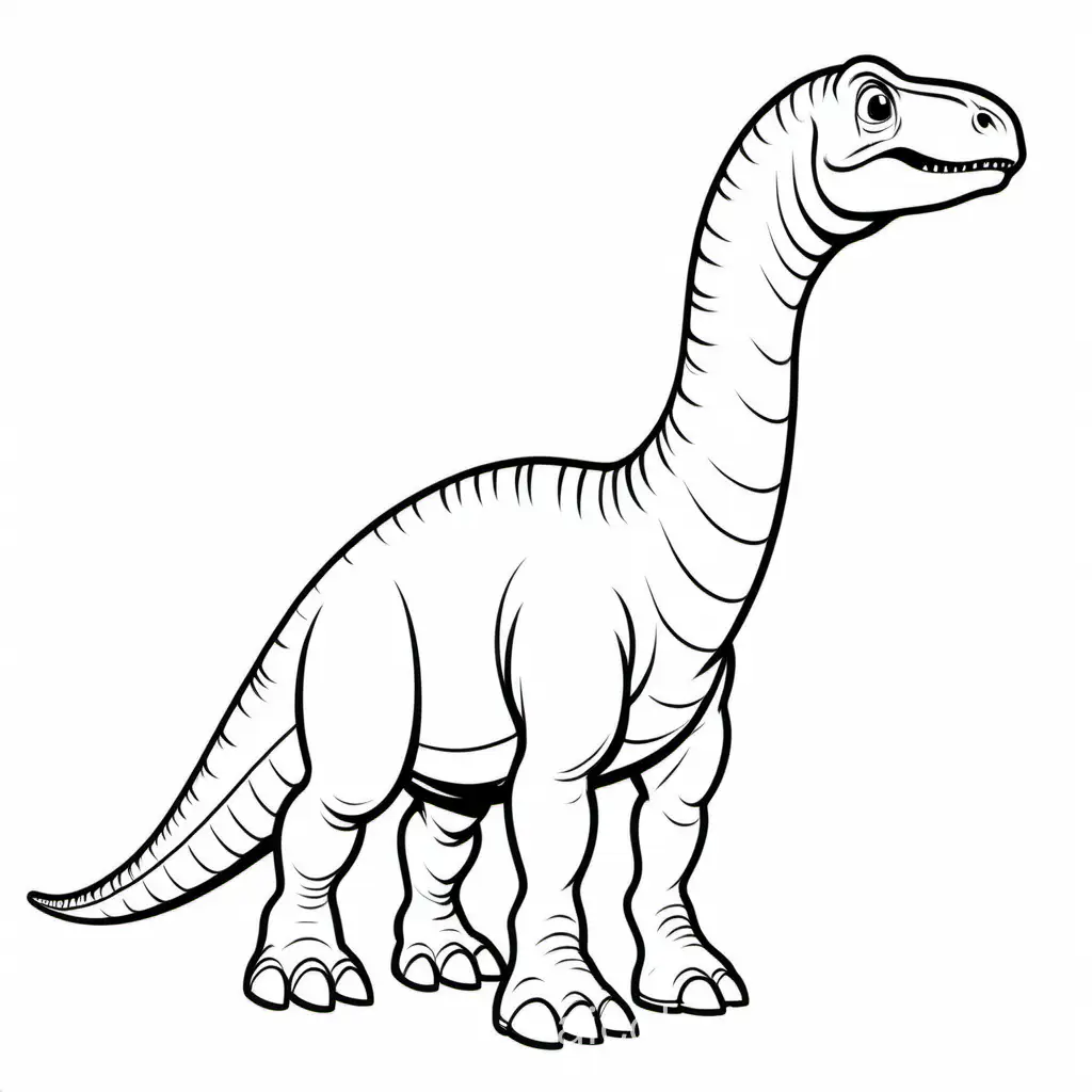 Brachiosaurus
For kid, Coloring Page, black and white, line art, white background, Simplicity, Ample White Space. The background of the coloring page is plain white to make it easy for young children to color within the lines. The outlines of all the subjects are easy to distinguish, making it simple for kids to color without too much difficulty