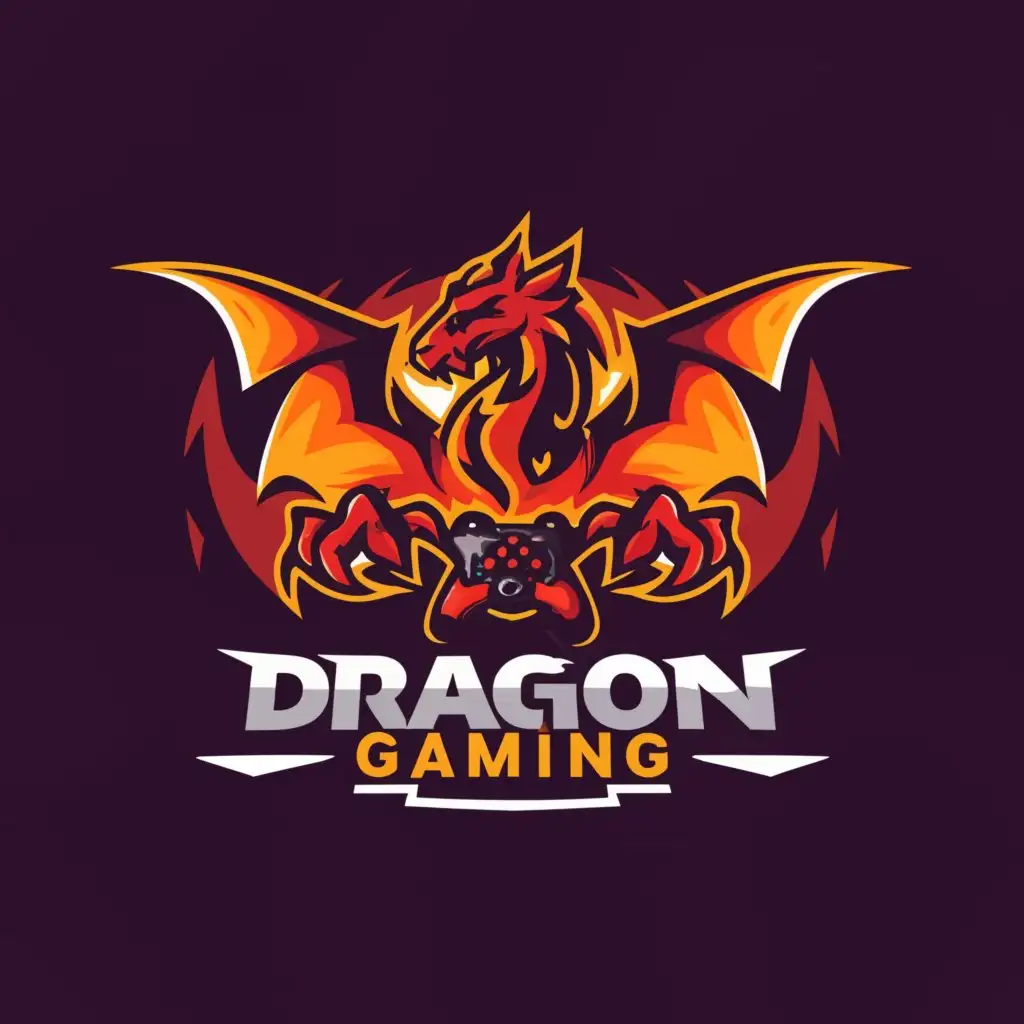 a logo design,with the text "Dragon Gaming", main symbol:A Dragons ghost with a controller,complex,be used in Entertainment industry,clear background