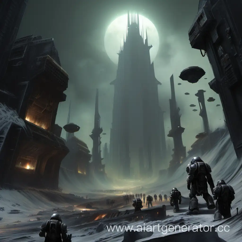  Ashen Guard 40k homeworld environment grim dark 


