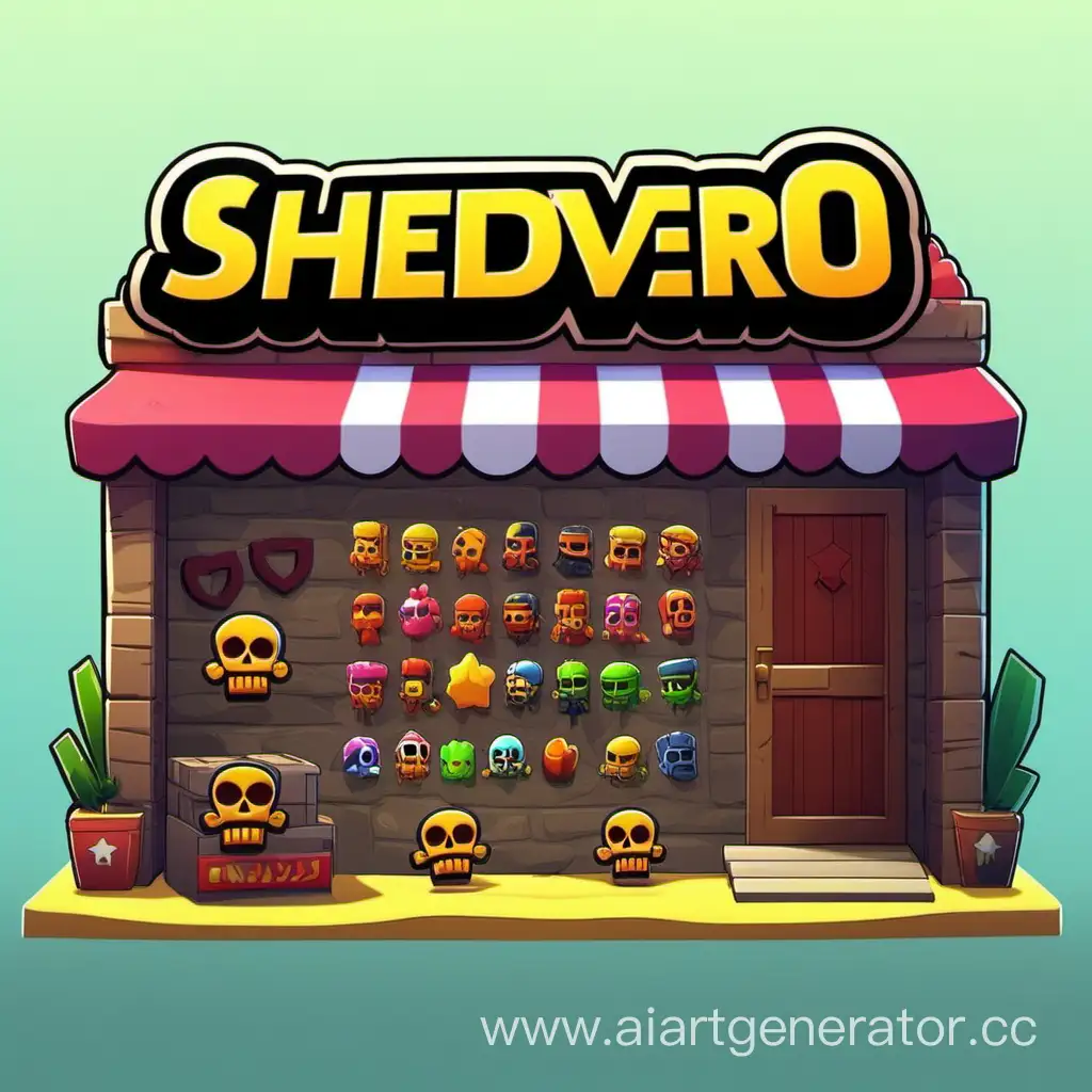 надпись "Shedevro Store", минимализм, brawl stars