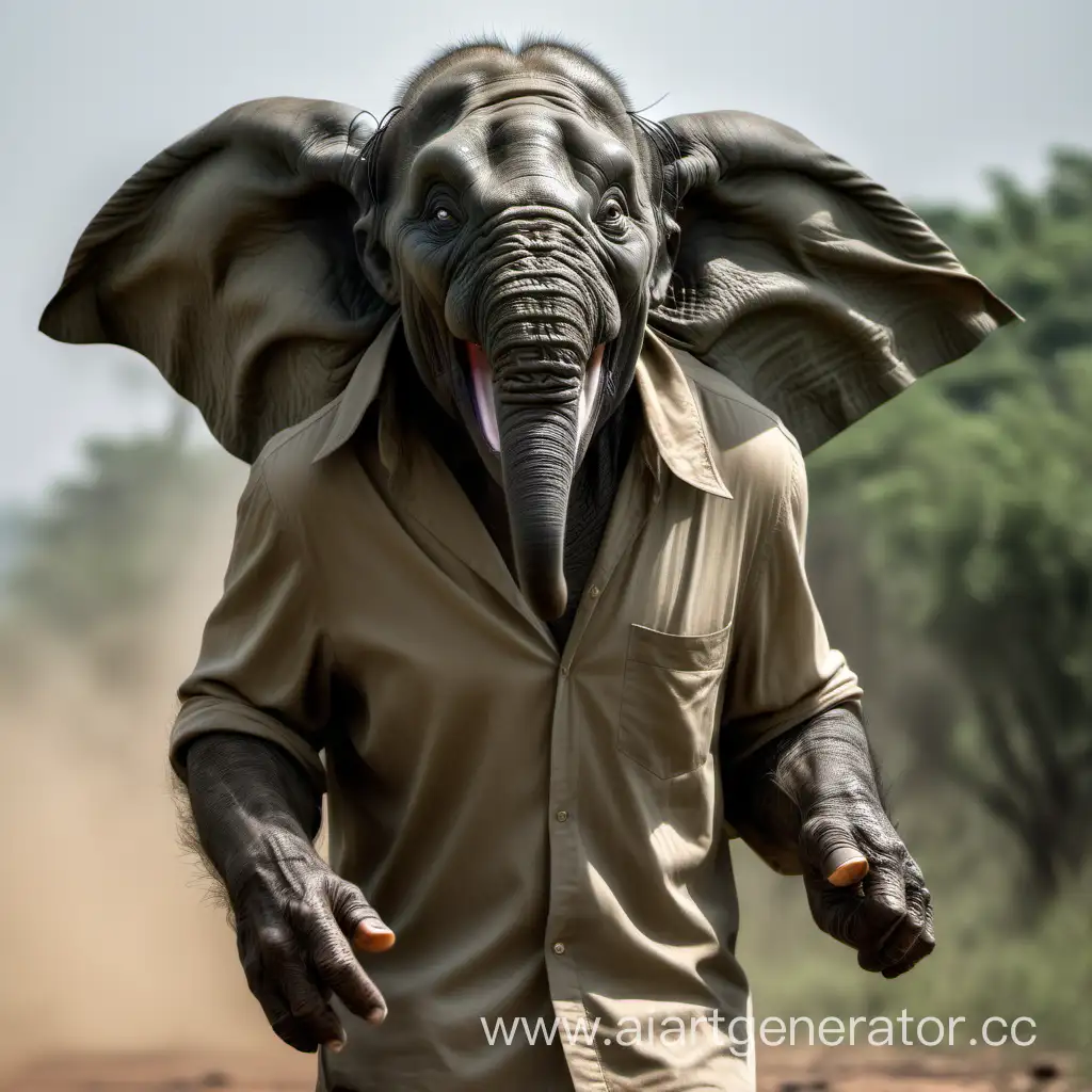 муха одета как бедный человек которая кричит " I will be reach" на большого слона 