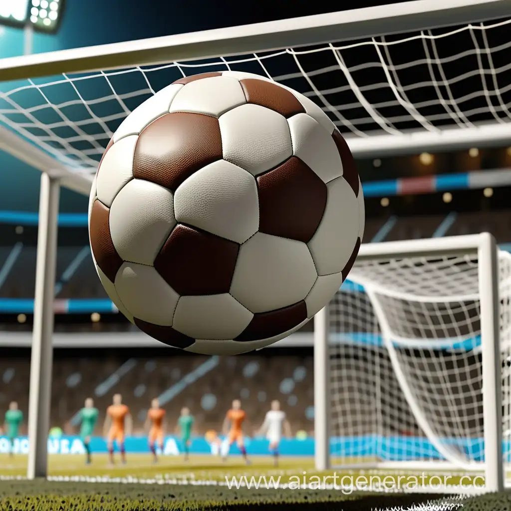 CloseUp-Shot-of-Football-Entering-Goal-Net
