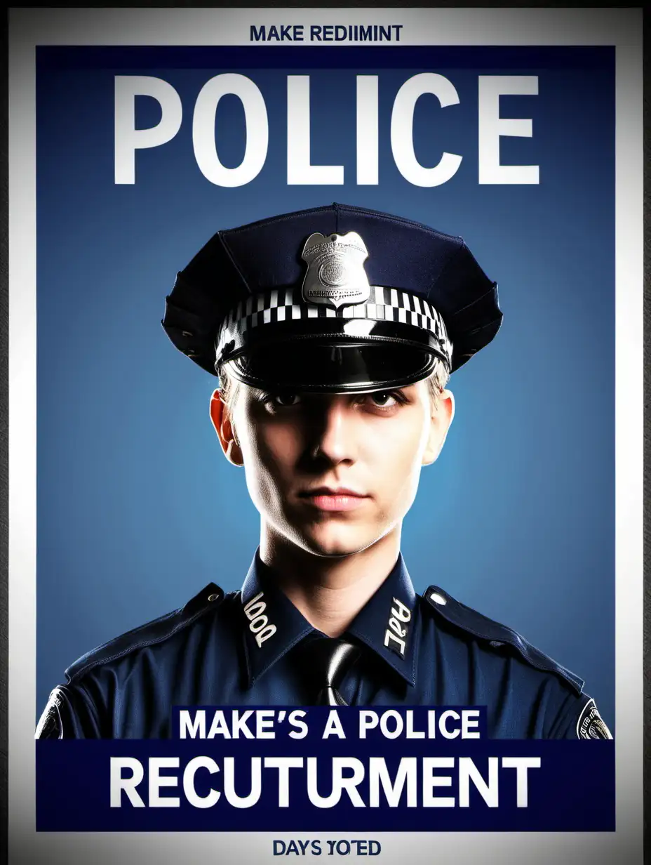 make a police recruitment poster with no words on it