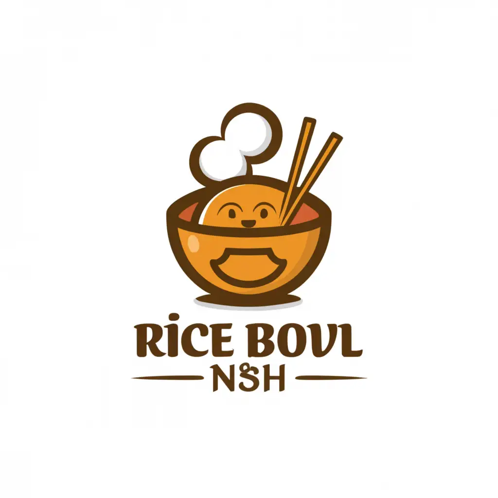 a logo design,with the text "Rice Bowl NH", main symbol:eat,Moderate,be used in Restaurant industry,clear background