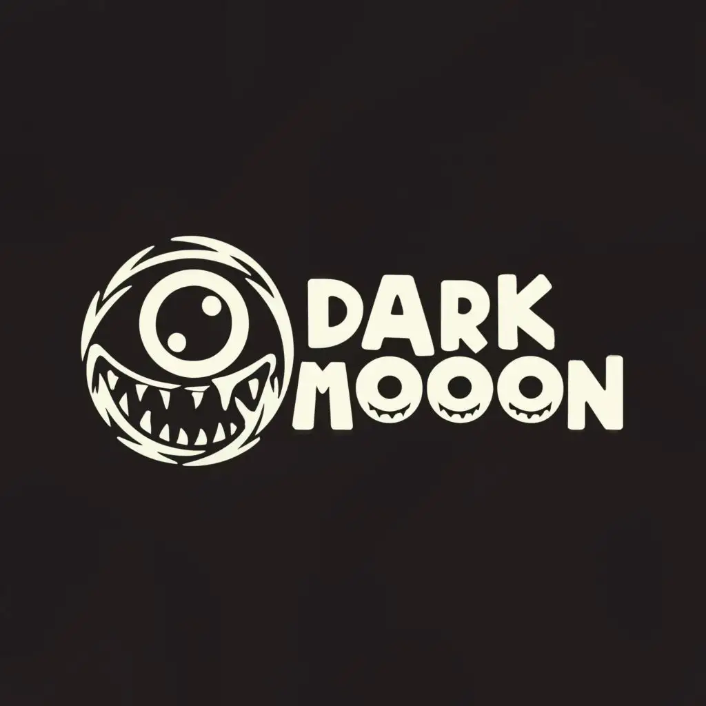 LOGO Design for Dark Moon Minimalist White Eyes on Black Background ...