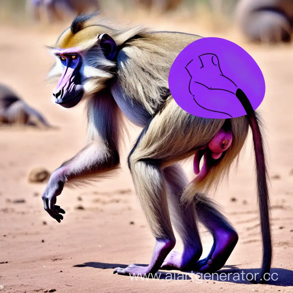 Vibrant-Purple-Baboon-Buttocks-in-the-Wild