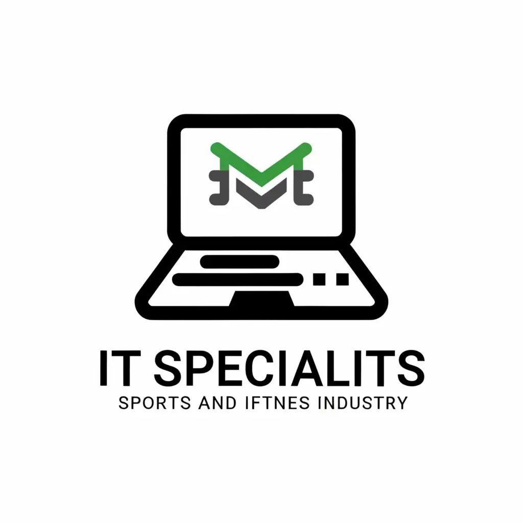 a logo design,with the text "IT specialists", main symbol:laptop, glasses,Moderate,be used in Sports Fitness industry,clear background