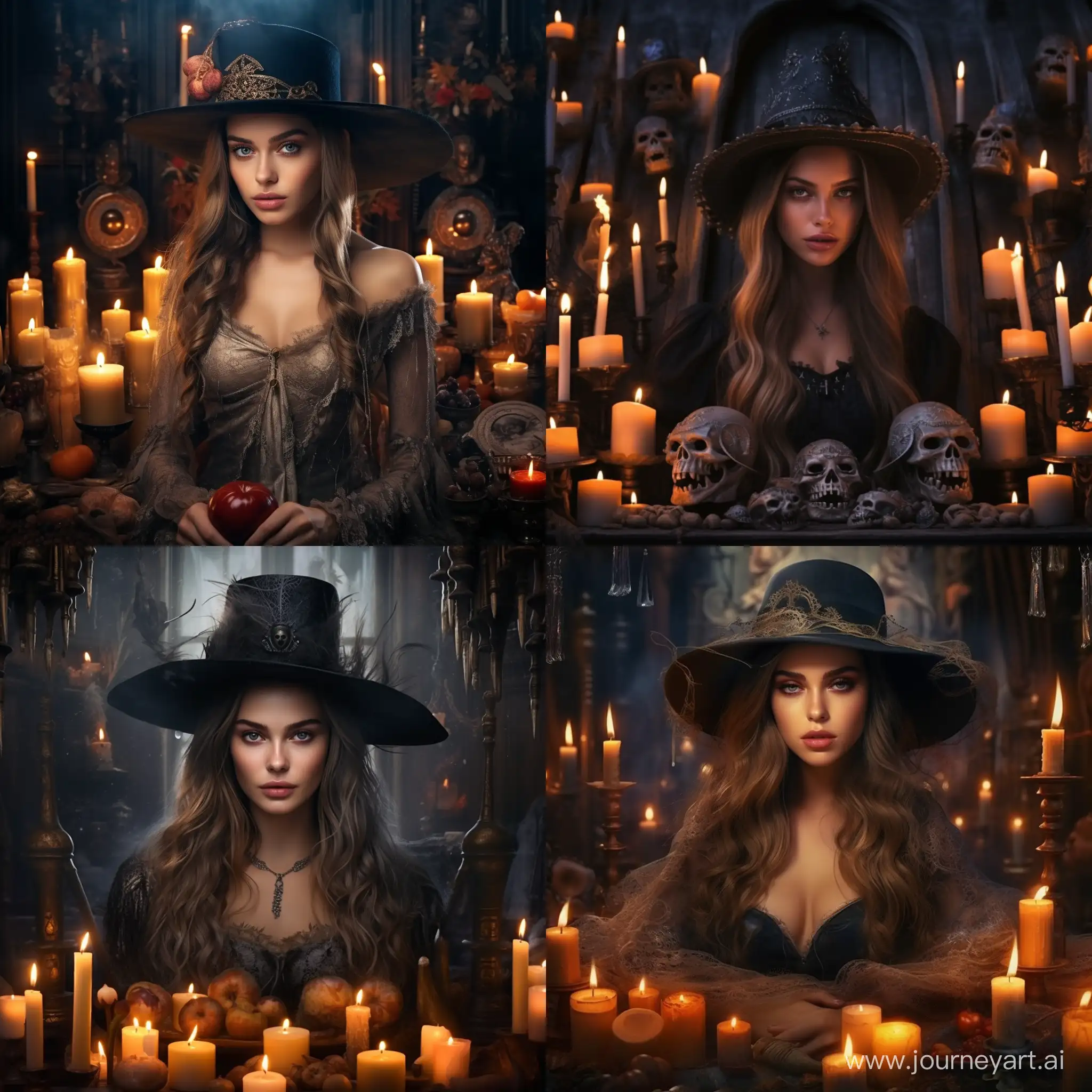 Enchanting-Slavic-Witch-with-Burning-Candles-and-Runes