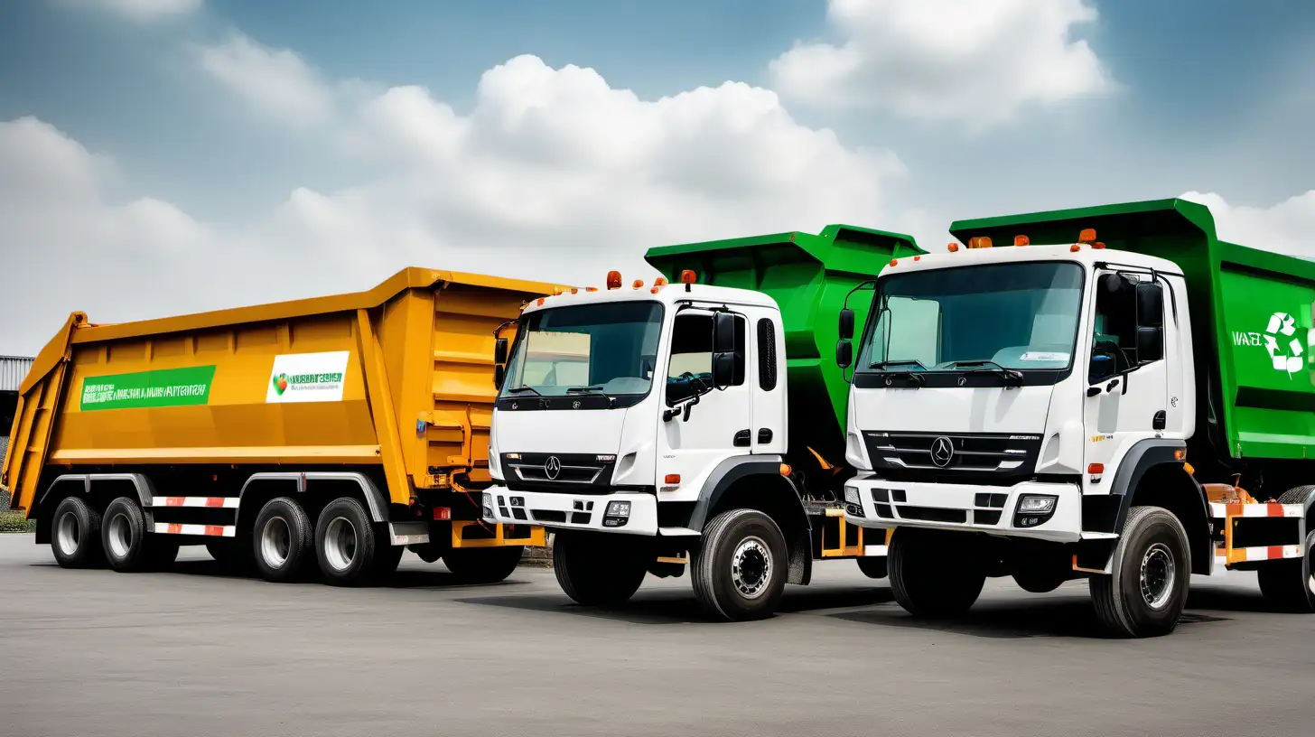 Efficient Waste Management Trucks at Work