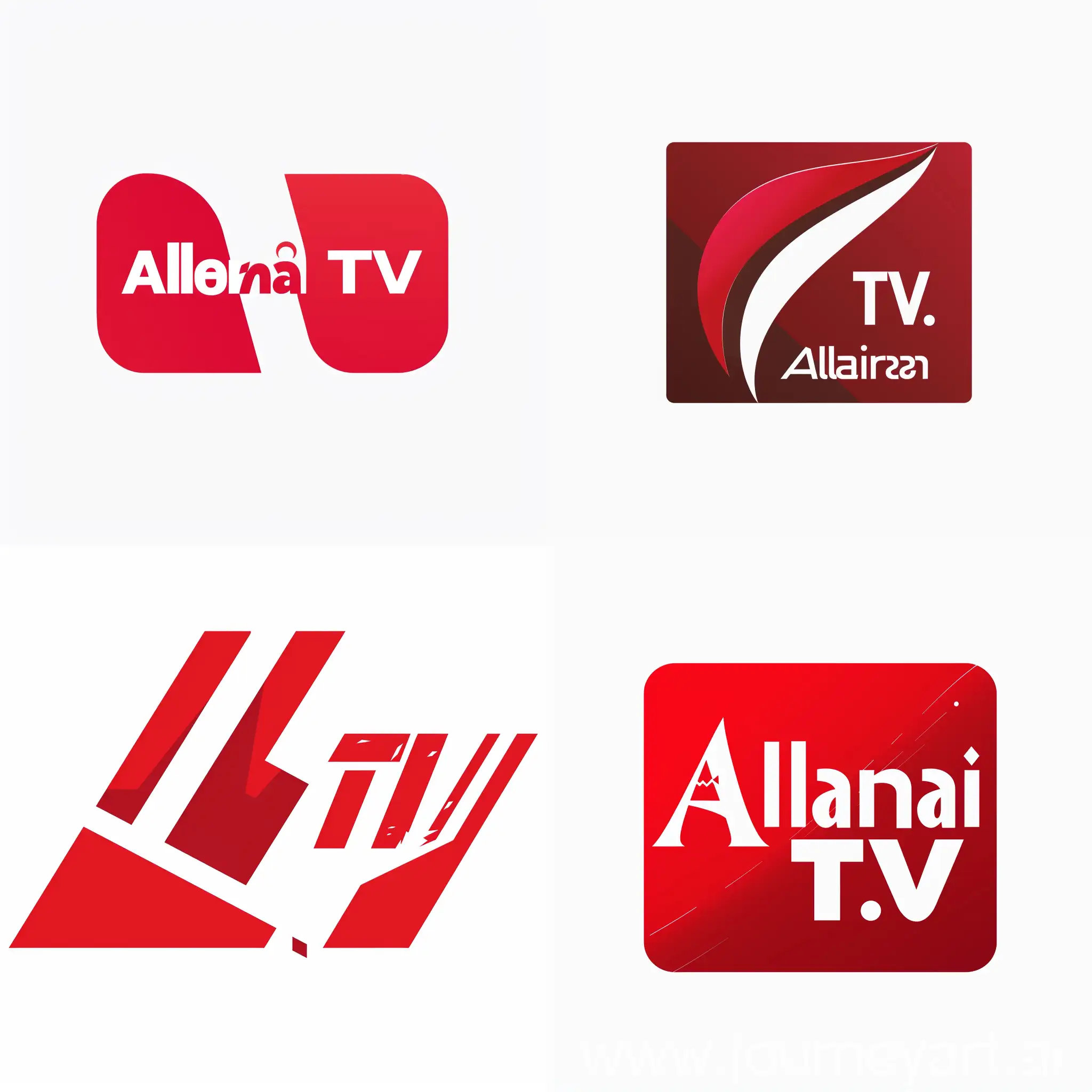 Bold-Algeria-TV-Logo-Design-in-Red-and-White-for-Television-Channels