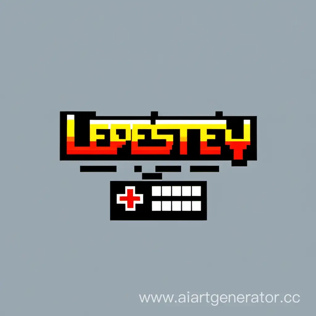 It says "Lepestey", the logo of the company, the logo of the game. 8-bit game.