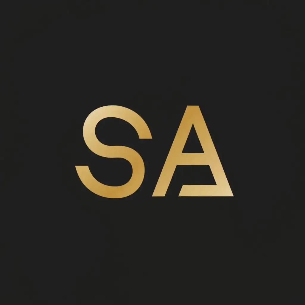 a logo design,with the text "sa", main symbol:make me a logo with the letters"SA"with black baground and the letters gold,Minimalistic,be used in Internet industry,clear background