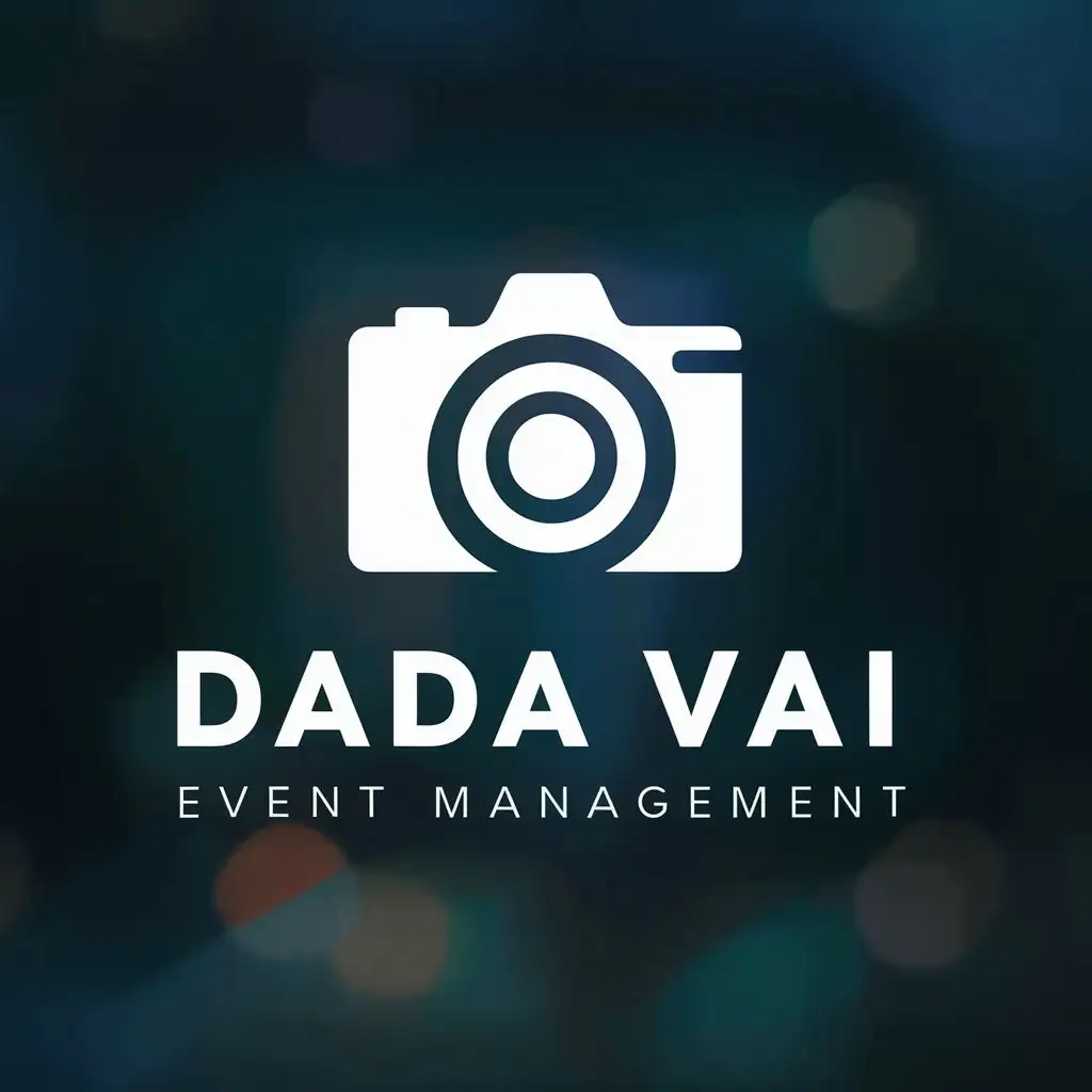 logo, camera, with the text "dada vai event management", typography, be used in Events industry
font style change