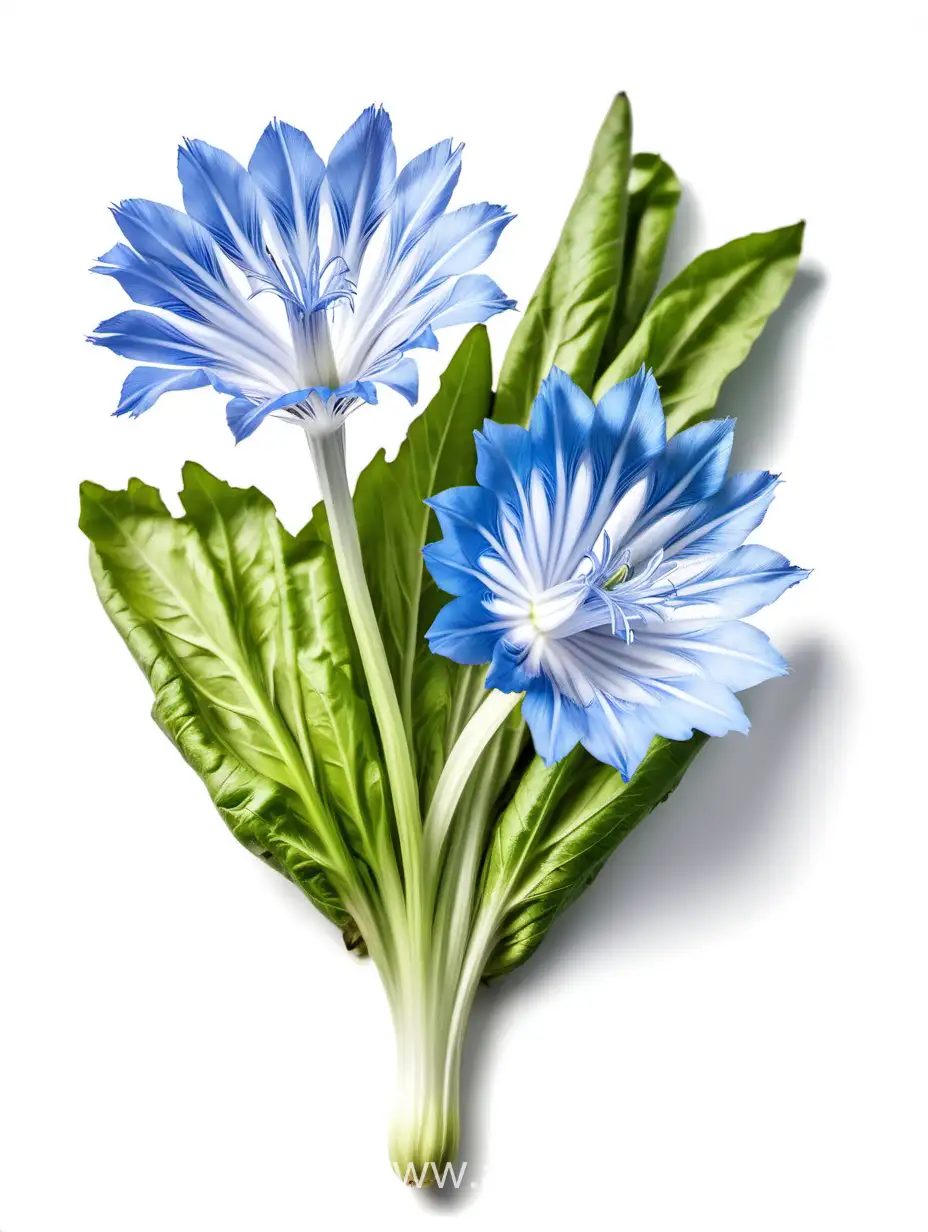 Vibrant-Chicory-Flower-Blossoms-on-Clean-White-Background
