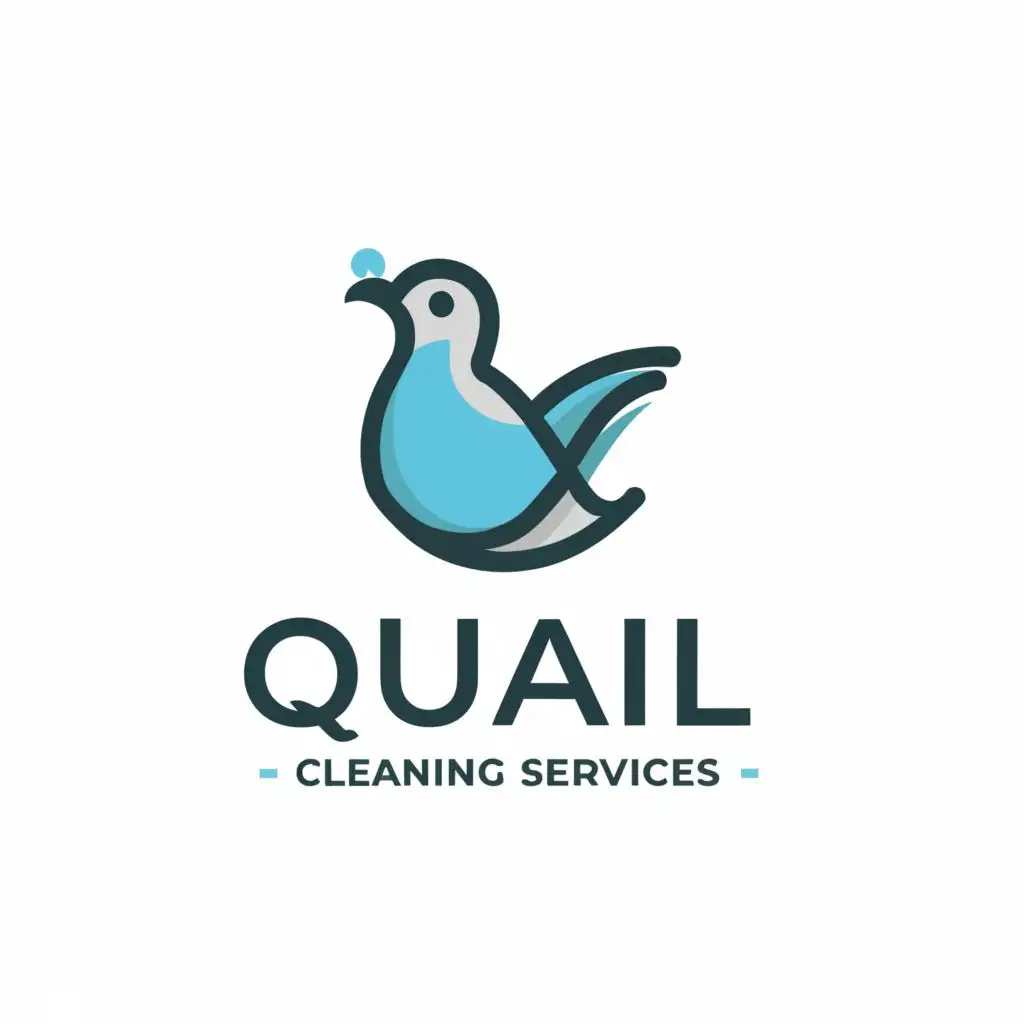 a logo design,with the text "Quail Cleaning Services", main symbol:Quail,Minimalistic,clear background