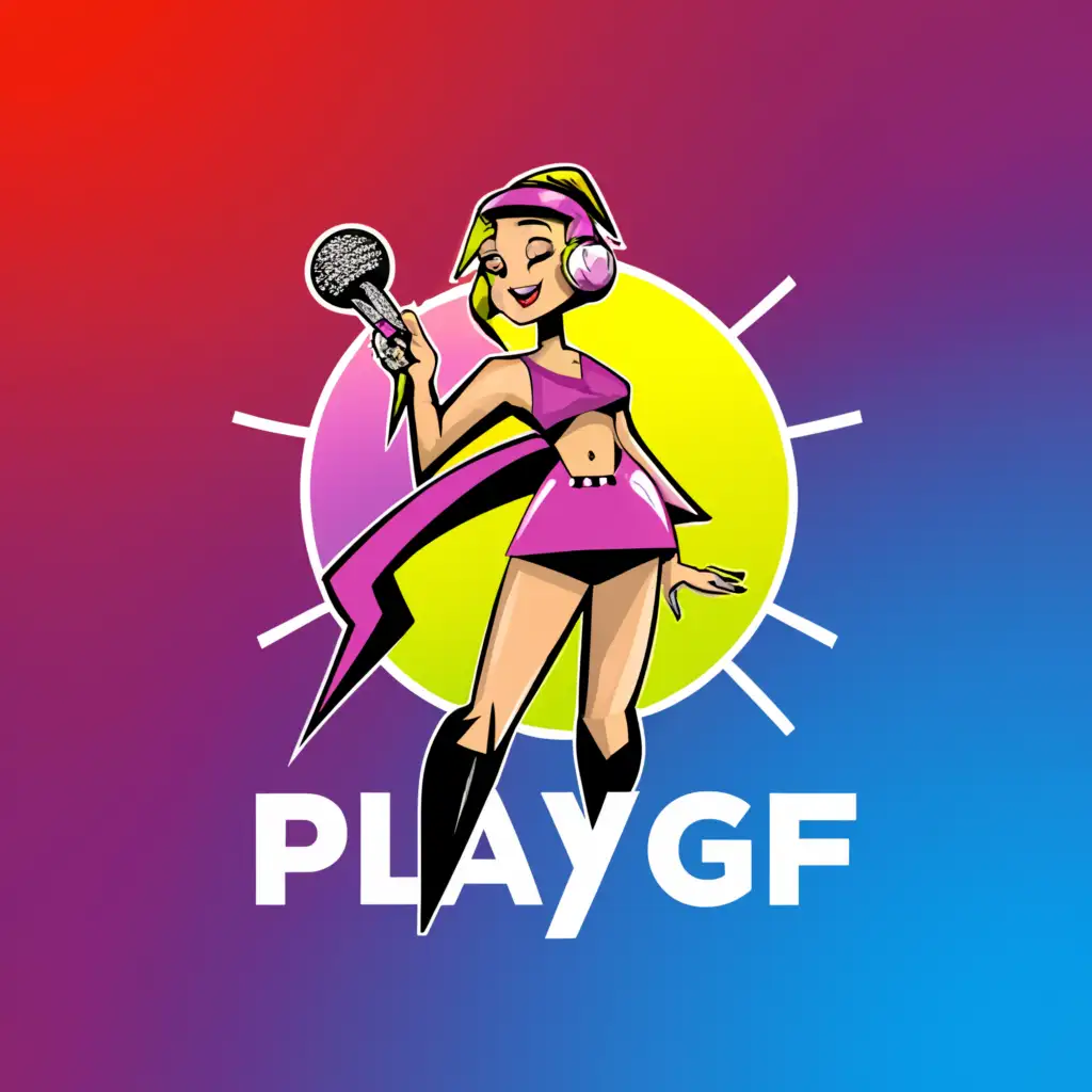LOGO-Design-for-Playgf-Clear-Background-with-Super-Short-Skirt-Cam-Girl-Theme