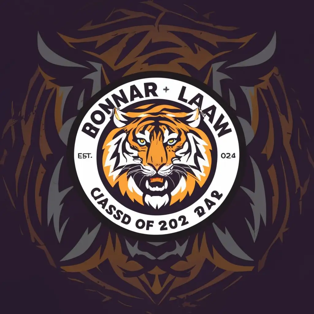 a logo design,with the text "Bonar Law Memorial School", main symbol:bengal tiger,  Grads of 2024,Moderate,be used in Education industry,clear background