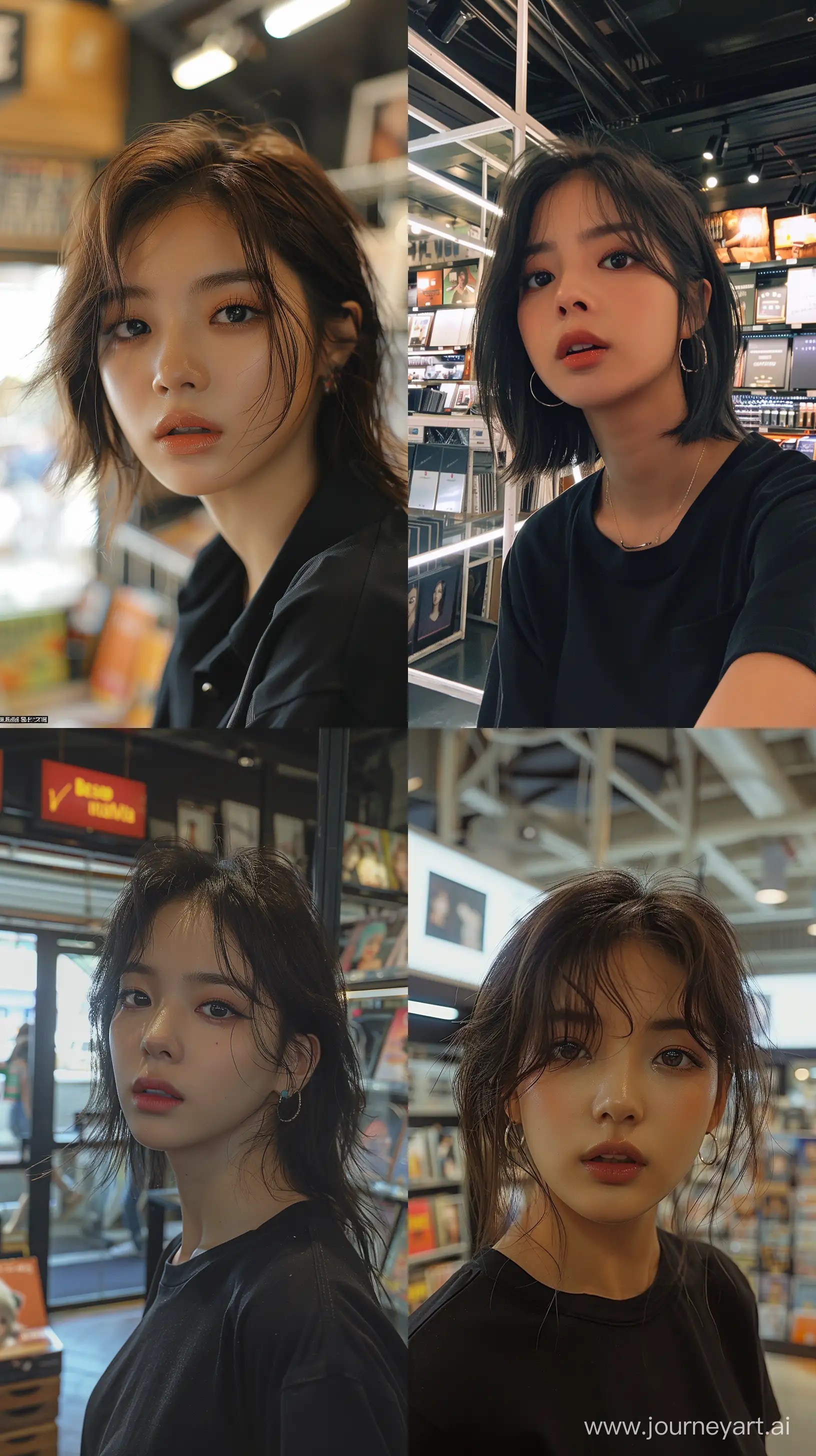 Blackpinks-Jennie-in-Trendy-Wolfcut-Hairstyle-at-Album-Store