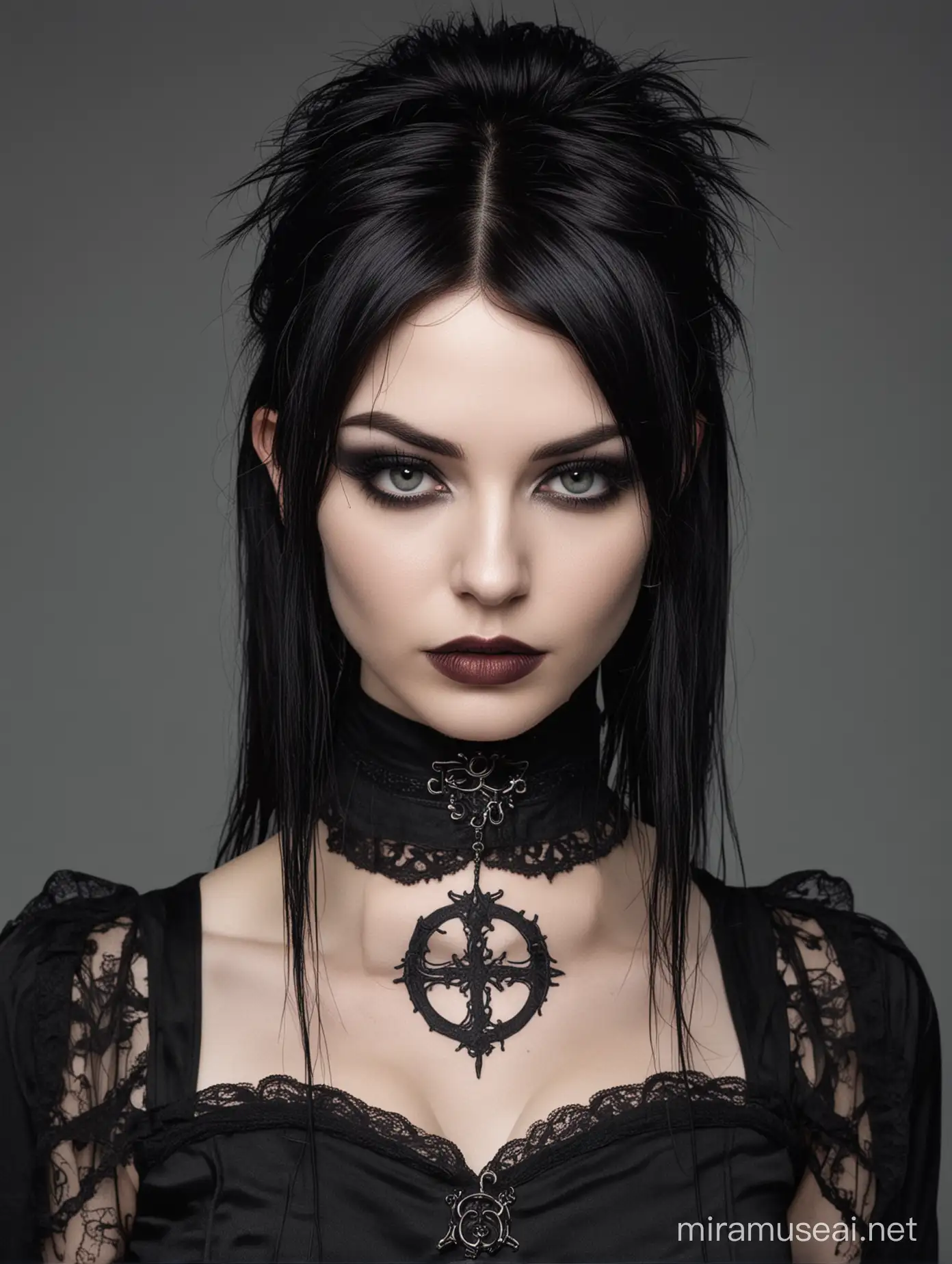 Elegant Gothic Fashion with Dark Atmosphere