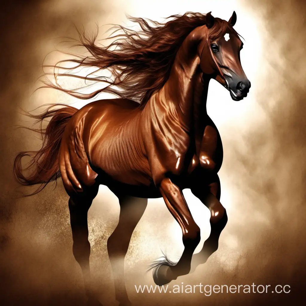 Majestic-Fantasy-Brown-Horse-Galloping-Through-Enchanted-Forest