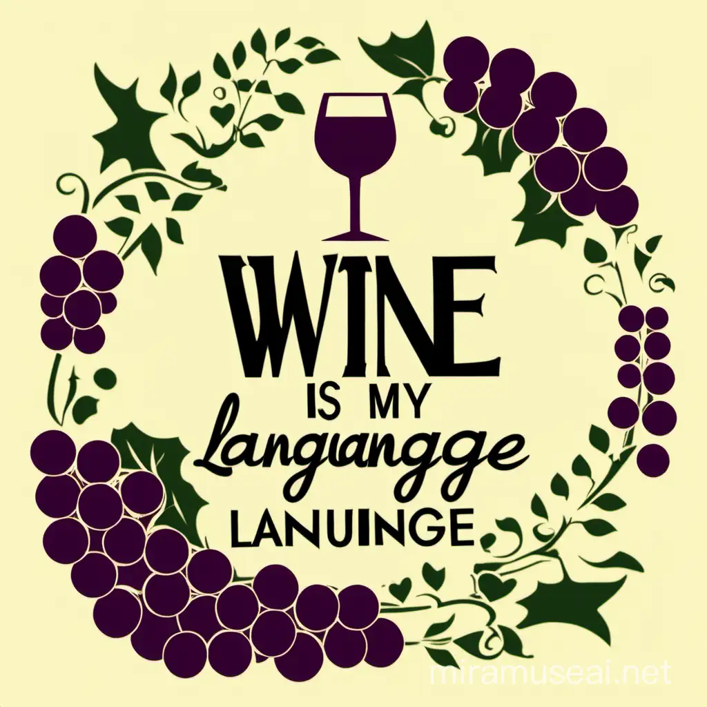 Wine is my love language, векторная иллюстрация, минимализм
