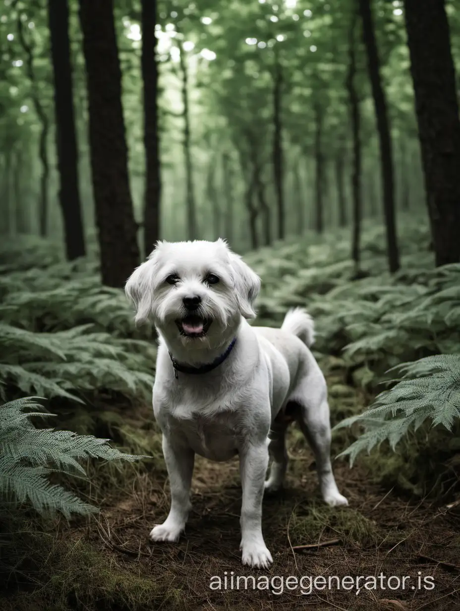 A dog in the forest