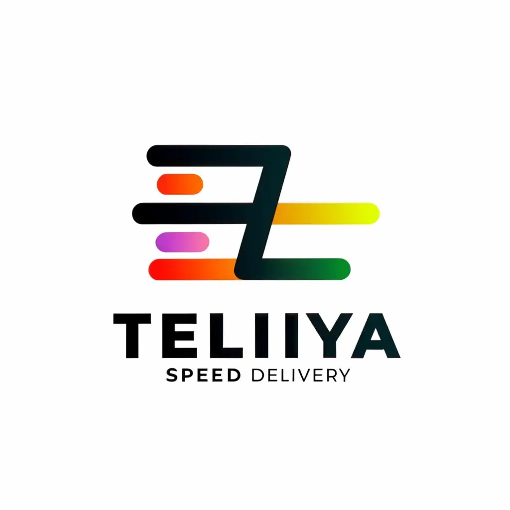 a logo design,with the text "Teliya", main symbol:T e L SPEED DELIVERY,Minimalistic,clear background