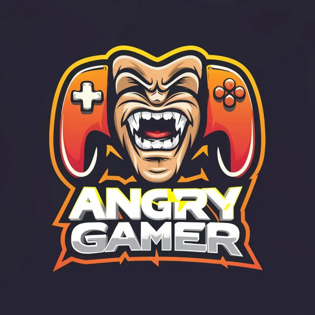 LOGO-Design-For-Angry-Gamer-Intense-Face-Gaming-Icon-for-Entertainment-Industry