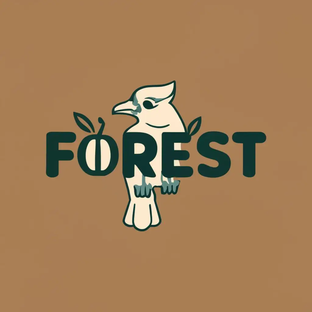 logo, Apple, jay, with the text "Forest", typography