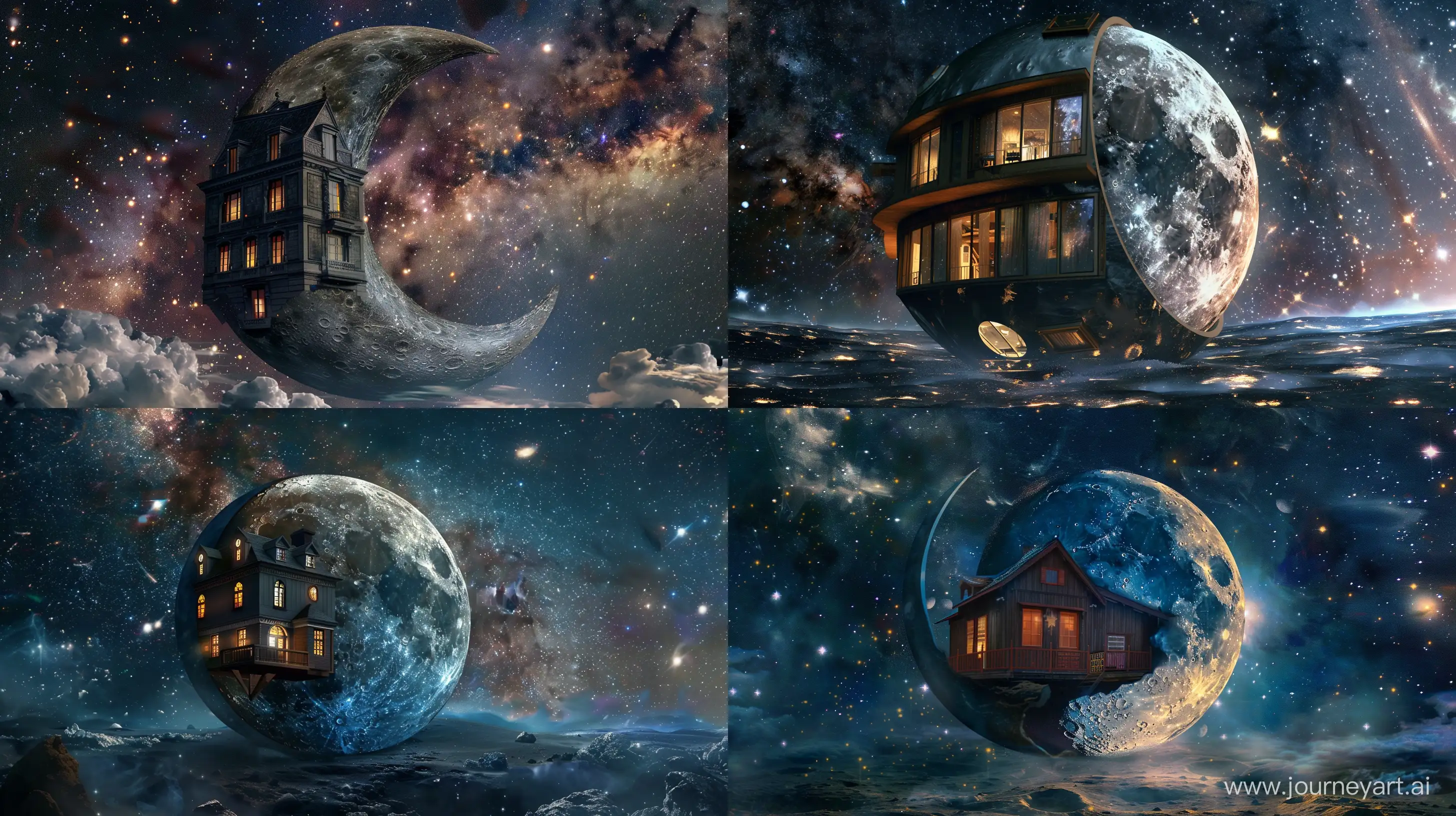 Fantasy-Moonshaped-Galaxy-House-in-Realistic-Style
