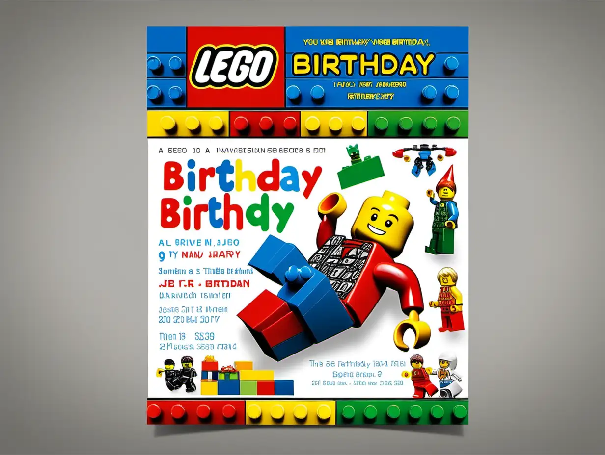 Vibrant LEGO Birthday Invitation for an Unforgettable Celebration