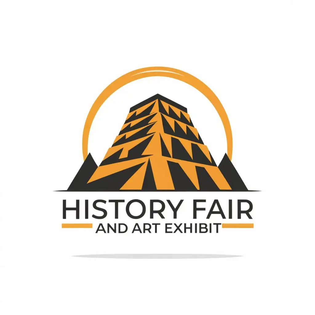 a logo design,with the text "HISTORY FAIR
and art exhibit", main symbol:zigurat,Moderate,be used in Education industry,clear background