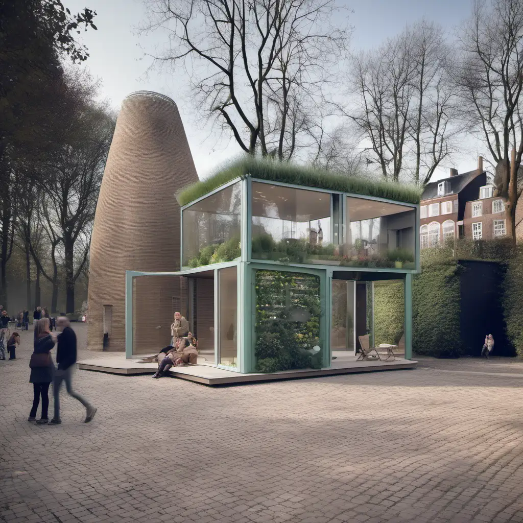 Imagine in this garden a tiny folly to live in, in de style of MVRDV architects.