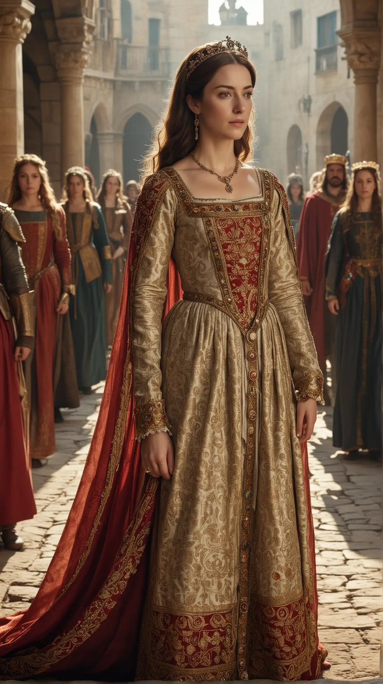 SCENE:  Isabella of Castile: The Spark That United Spain 
BACKGROUND: CINEMATIC AND COLORFUL
