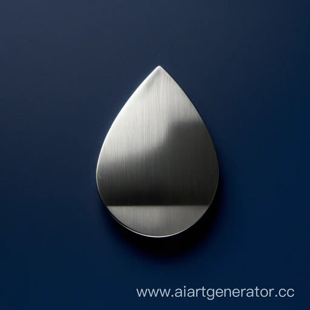 Sleek-Stainless-Steel-Drop-on-Deep-Blue-Surface