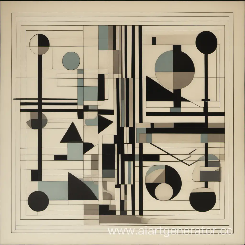 an abstract composition of geometric figures