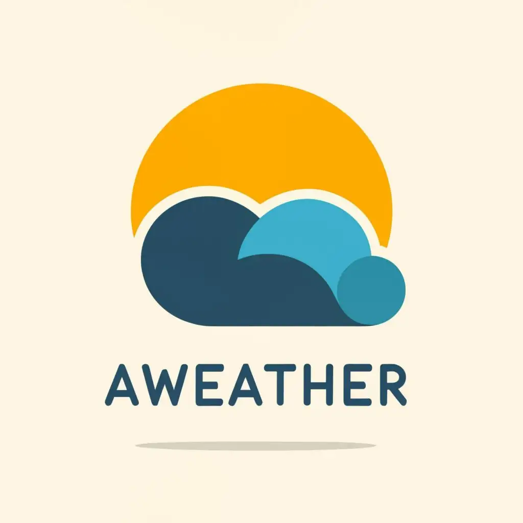 LOGO-Design-For-Aweather-Radiant-Sun-and-Cloud-Text-Aweather-in-Modern-Typography