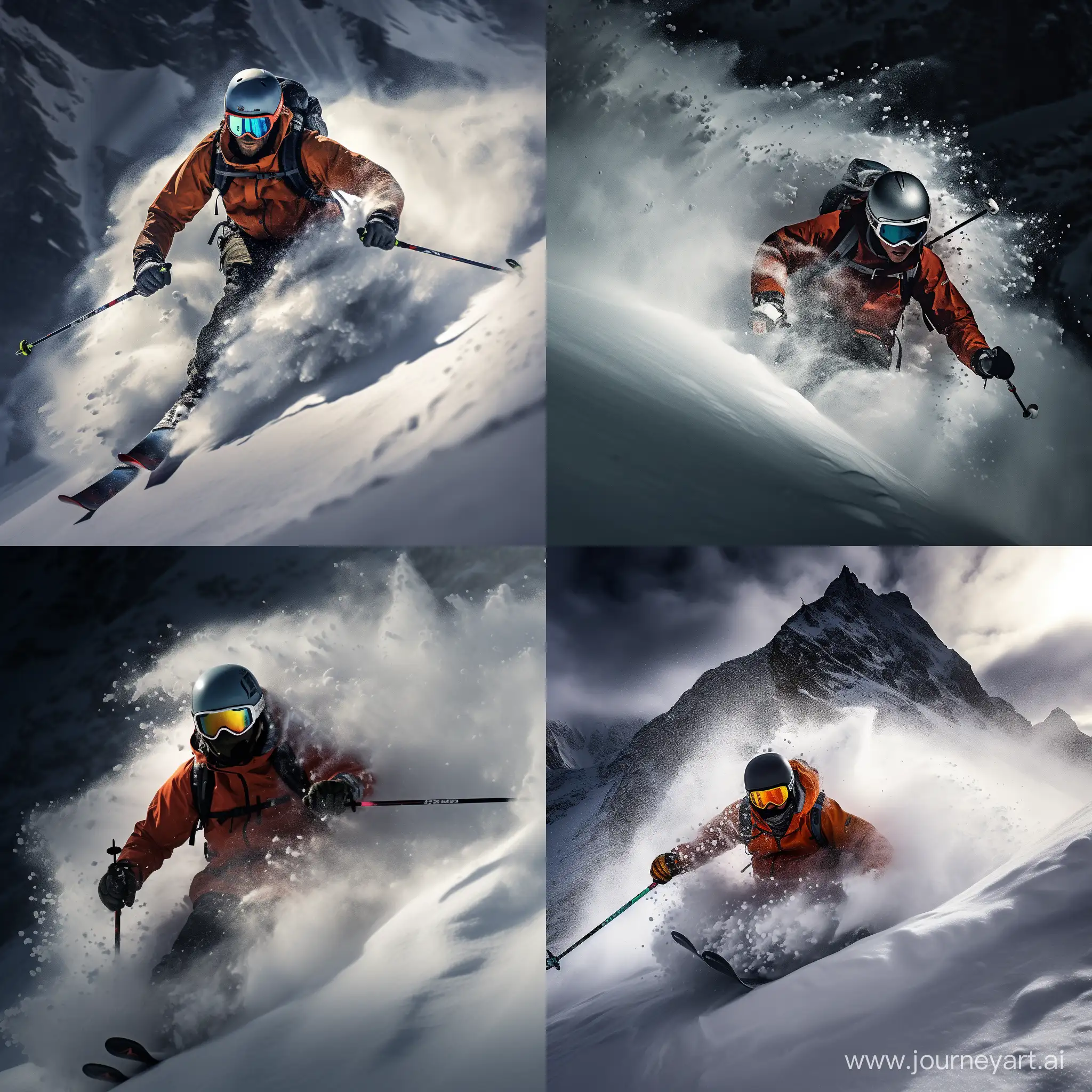 Alpine-Skier-Enjoying-Abundant-Powder-in-the-Alps