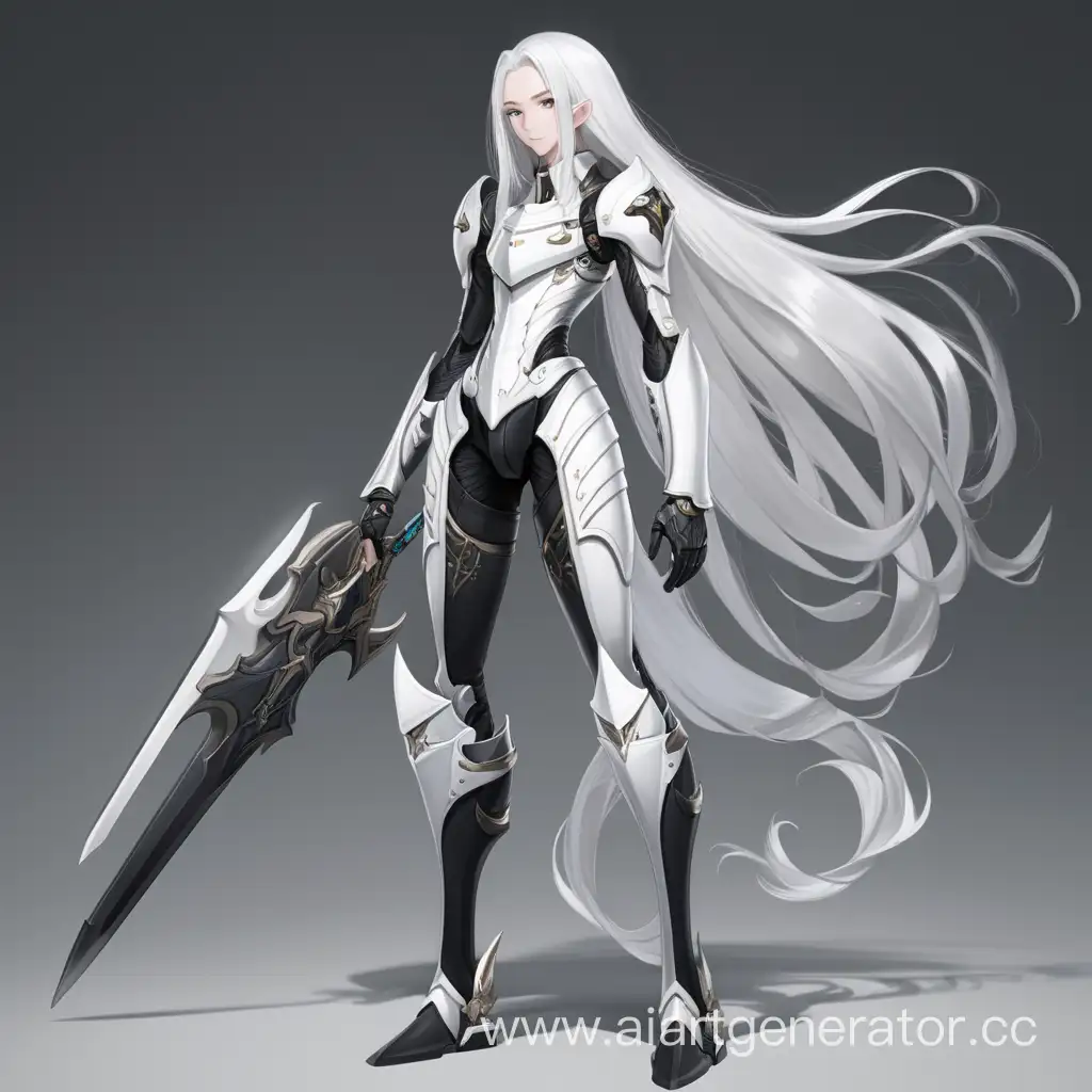 Ethereal-Guardian-Enigmatic-Figure-in-White-Armor-with-Long-White-Hair