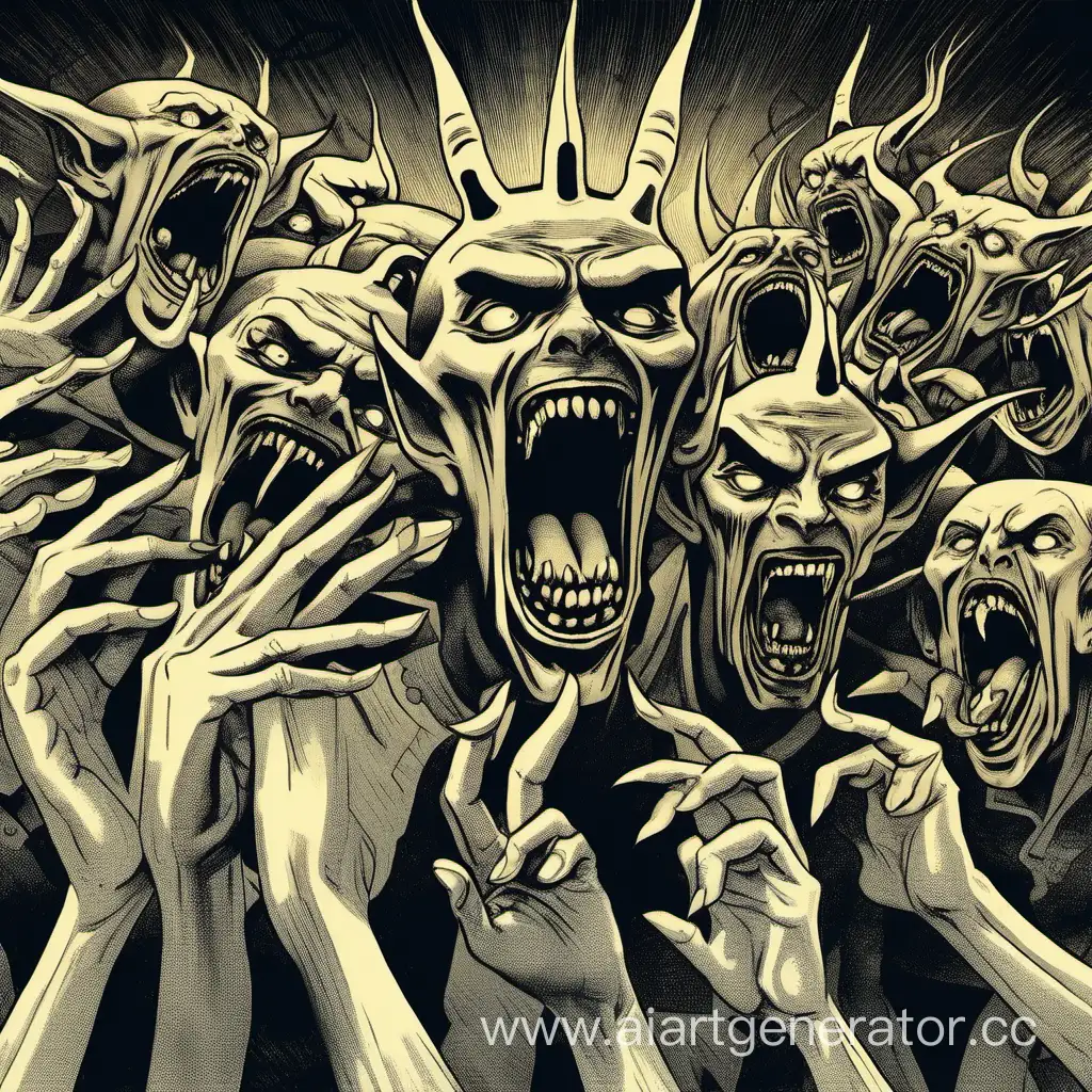 Illustration-of-Demons-Shouting-in-Someones-Ear