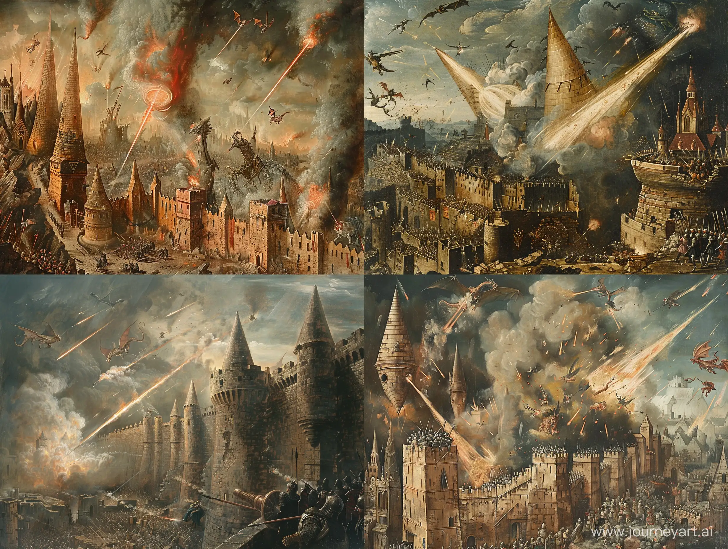 Epic-Battle-Medieval-Army-Assaults-City-Walls-with-Giant-Cannon-Rays