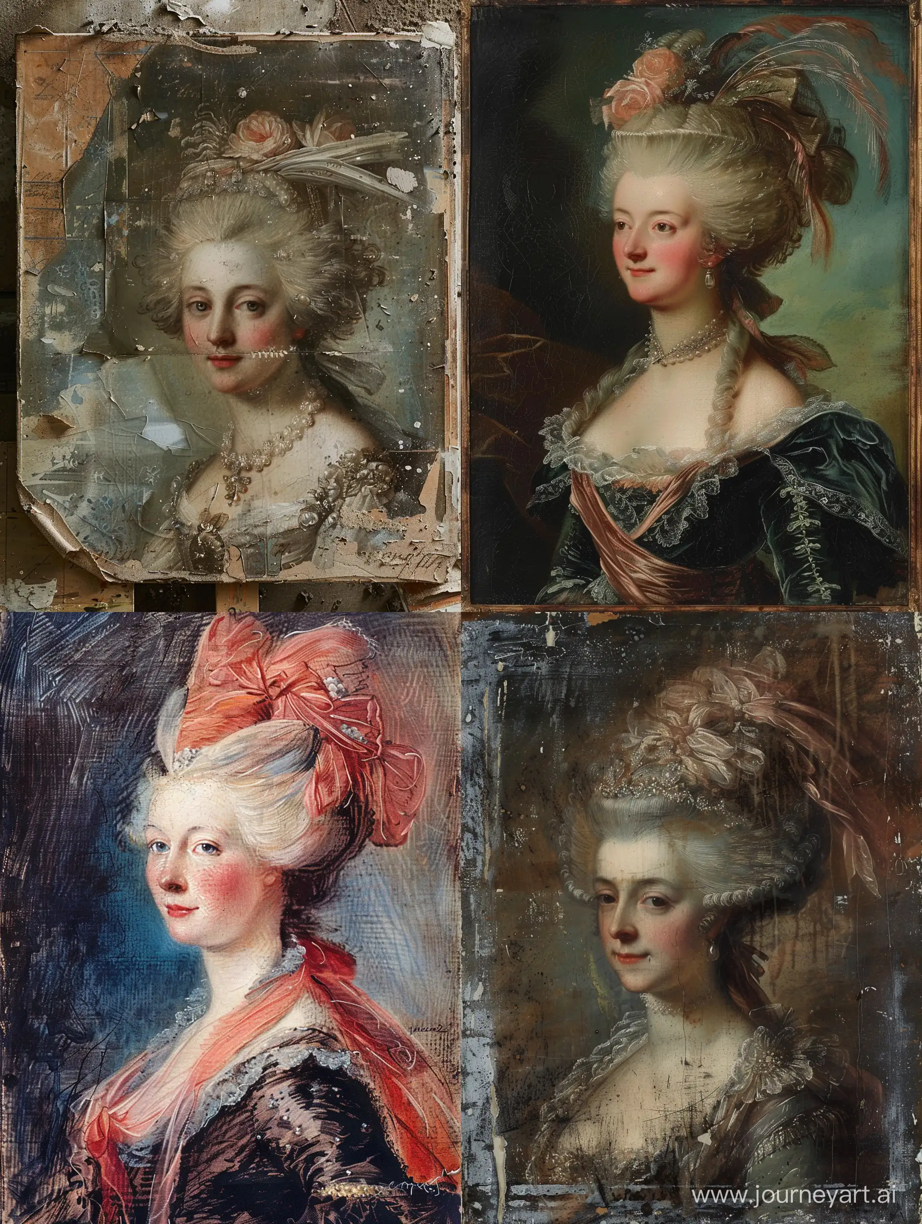 Unfinished Portrait painting of Marie Antoinette by Jaques-Louis David