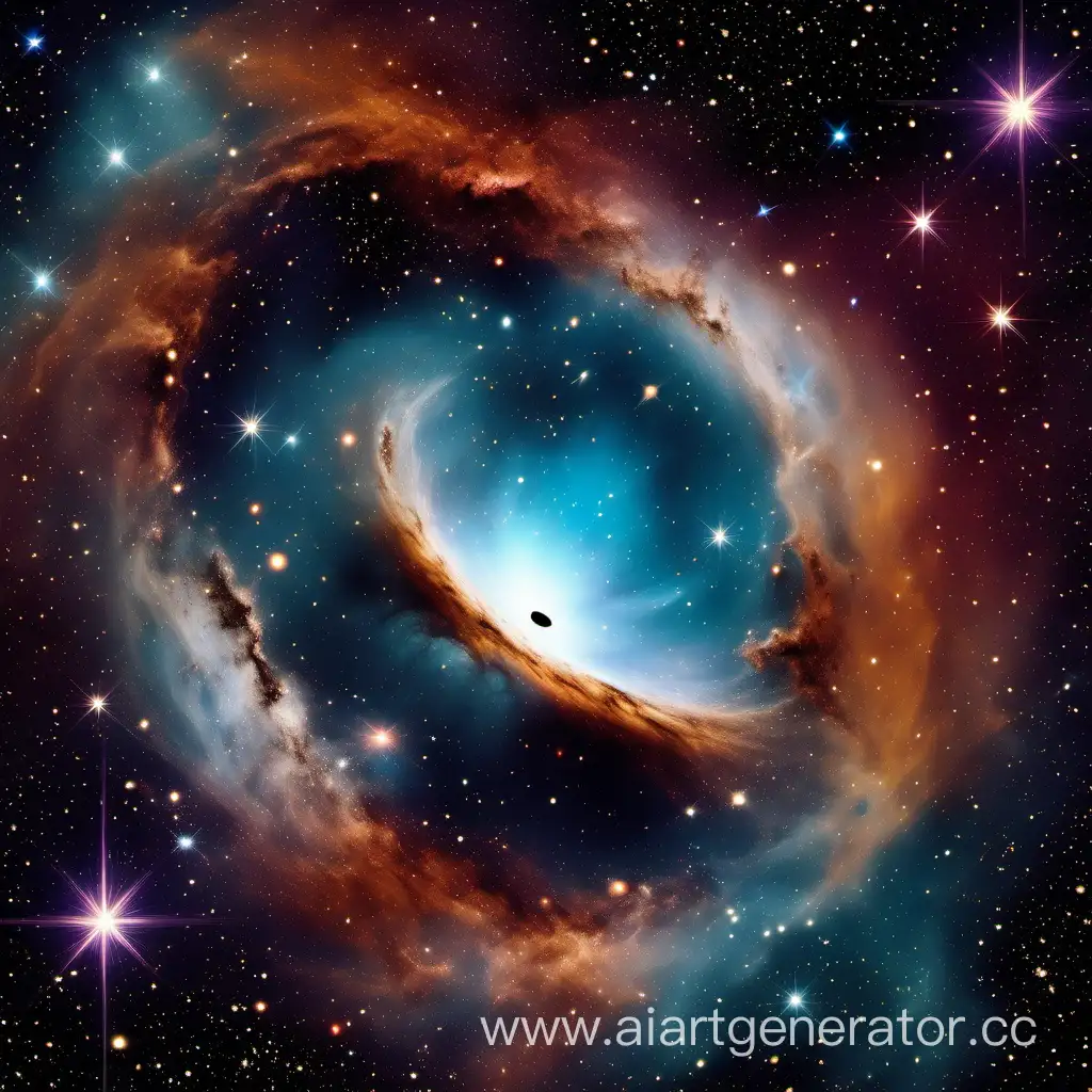 Mesmerizing-Cosmic-Nebulae-and-Stars-Surrounding-a-Black-Hole