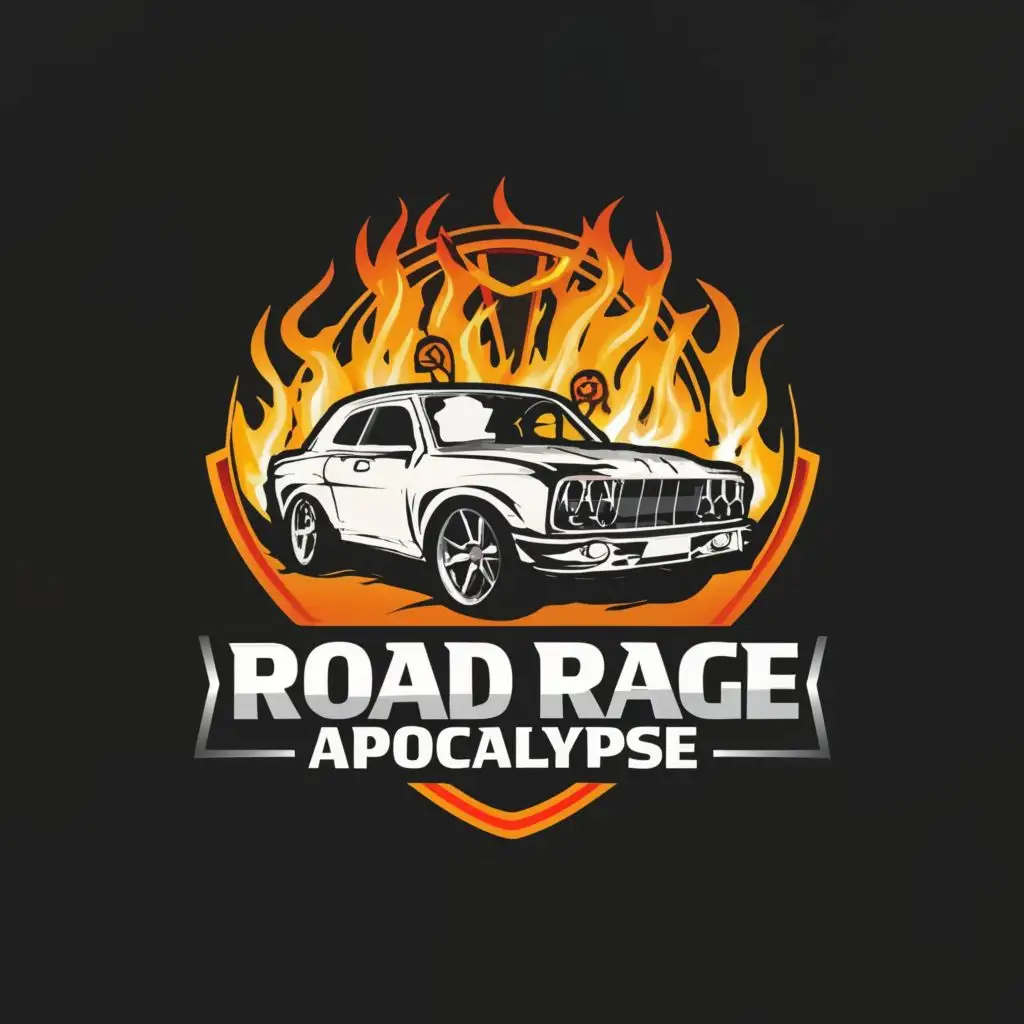 a logo design,with the text "Road Rage Apocalypse", main symbol:a car,complex,be used in Automotive industry,clear background